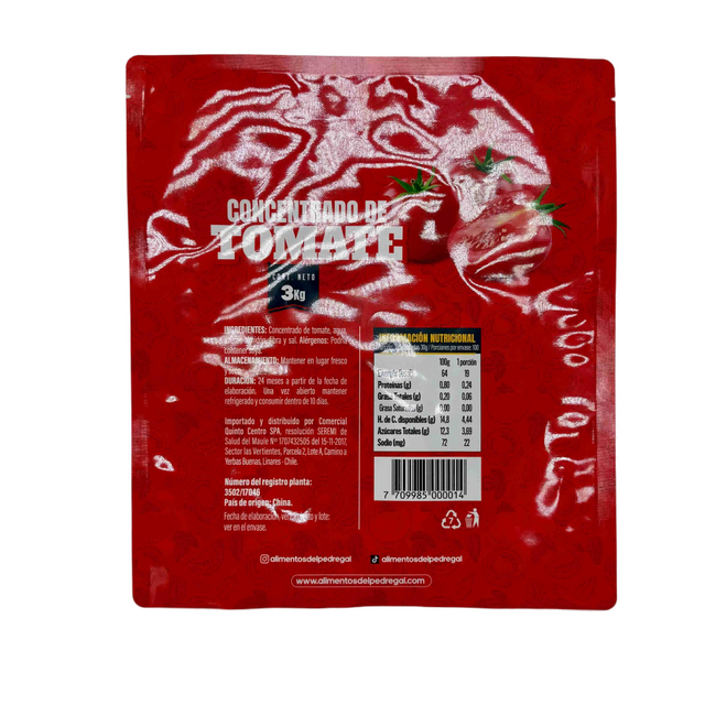 Material laminado de plástico personalizado de 3 kg ketchup material para empaquetar el color de color