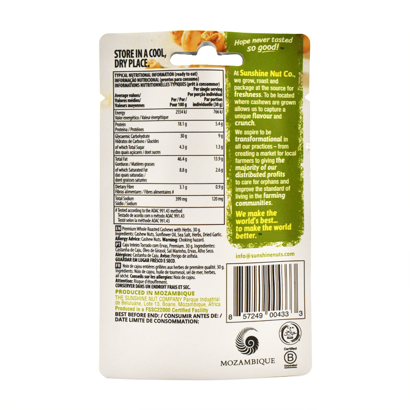 Doypack Snacks Bolso de comida Zipllock Frosta Impresión Foil de aluminio Pouch