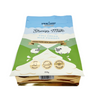 Bolsa de fondo plano, tamaño impreso personalizado, paquete de plástico, papel de aluminio de calidad alimentaria, bolsa con cremallera para leche en polvo
