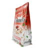 Bolsa de comida de empaque de plástico con avena de fondo plano impreso con cremallera con cremallera