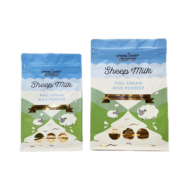 Bolsa de fondo plano, tamaño impreso personalizado, paquete de plástico, papel de aluminio de calidad alimentaria, bolsa con cremallera para leche en polvo