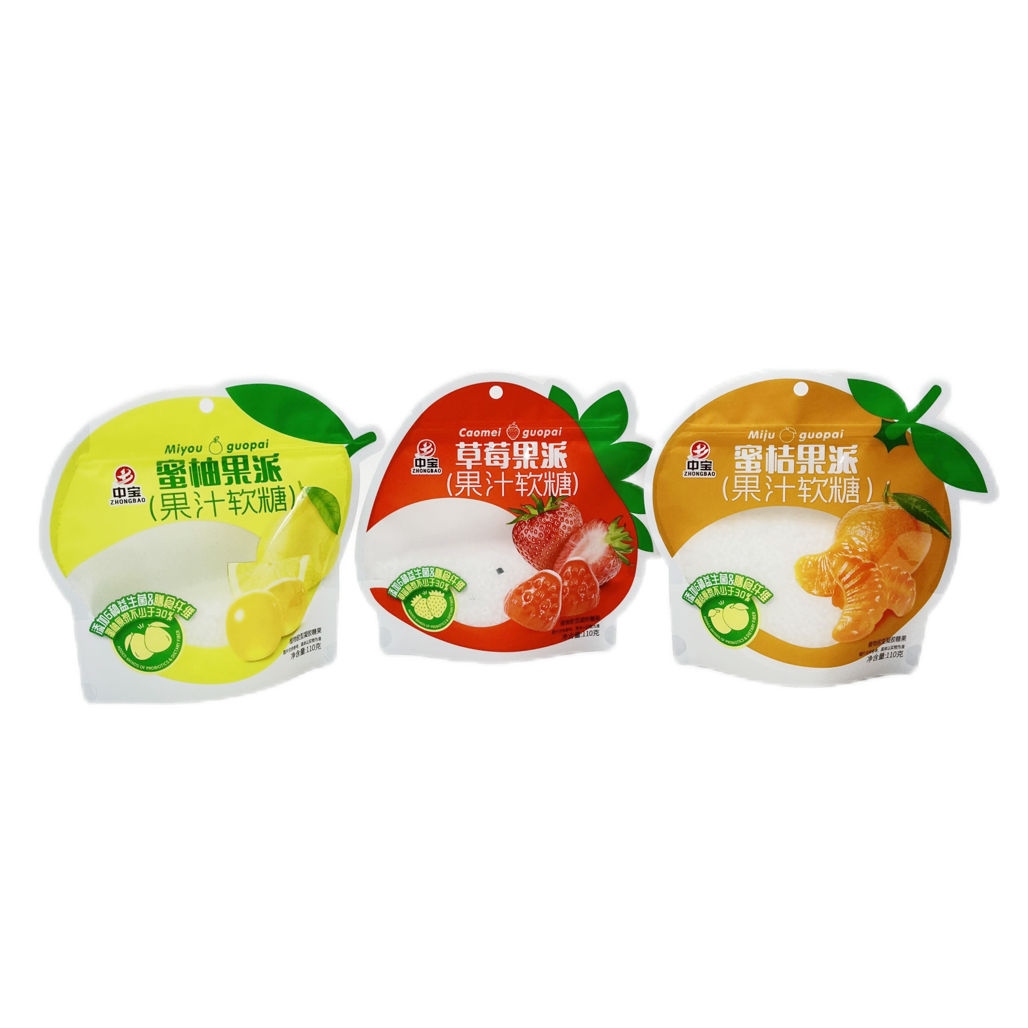 Bolsa de envasado de comida bolsa de pie con cremallera para caramelo transparente ventana impresión colorida