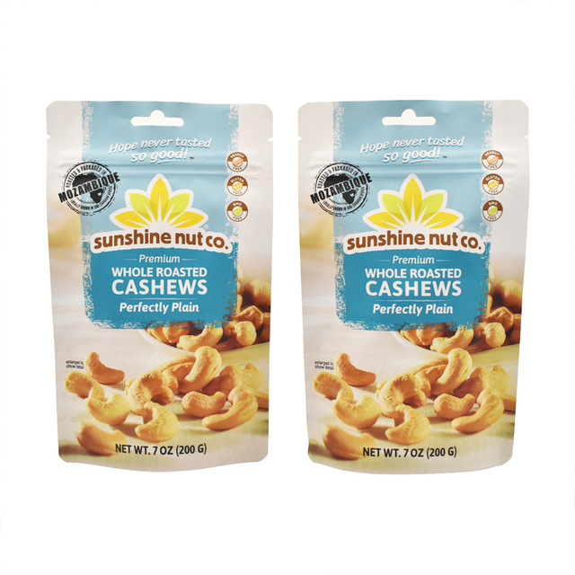 Bolsa de cremallera laminada de grado alimenticio para nueces.