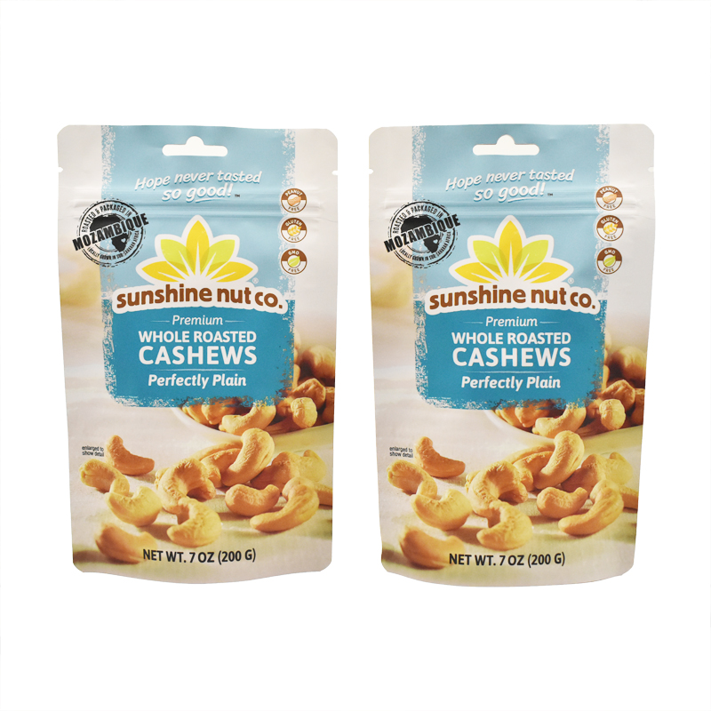 Bolsa de cremallera laminada de grado alimenticio para nueces.