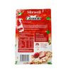 Bolsa de comida de empaque de plástico con avena de fondo plano impreso con cremallera con cremallera