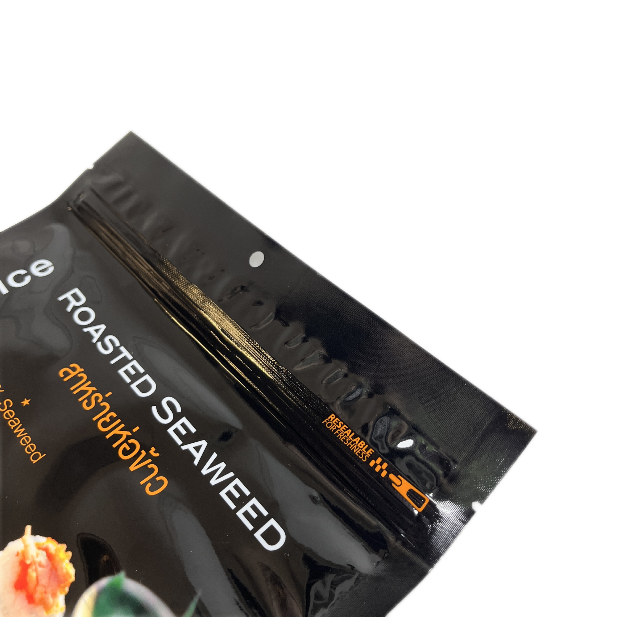 Bolsa de embalaje de alimentos congelados, plástico sellado de tres lados, embalaje de calidad alimentaria, albóndiga, ventana transparente, Ziplock plano